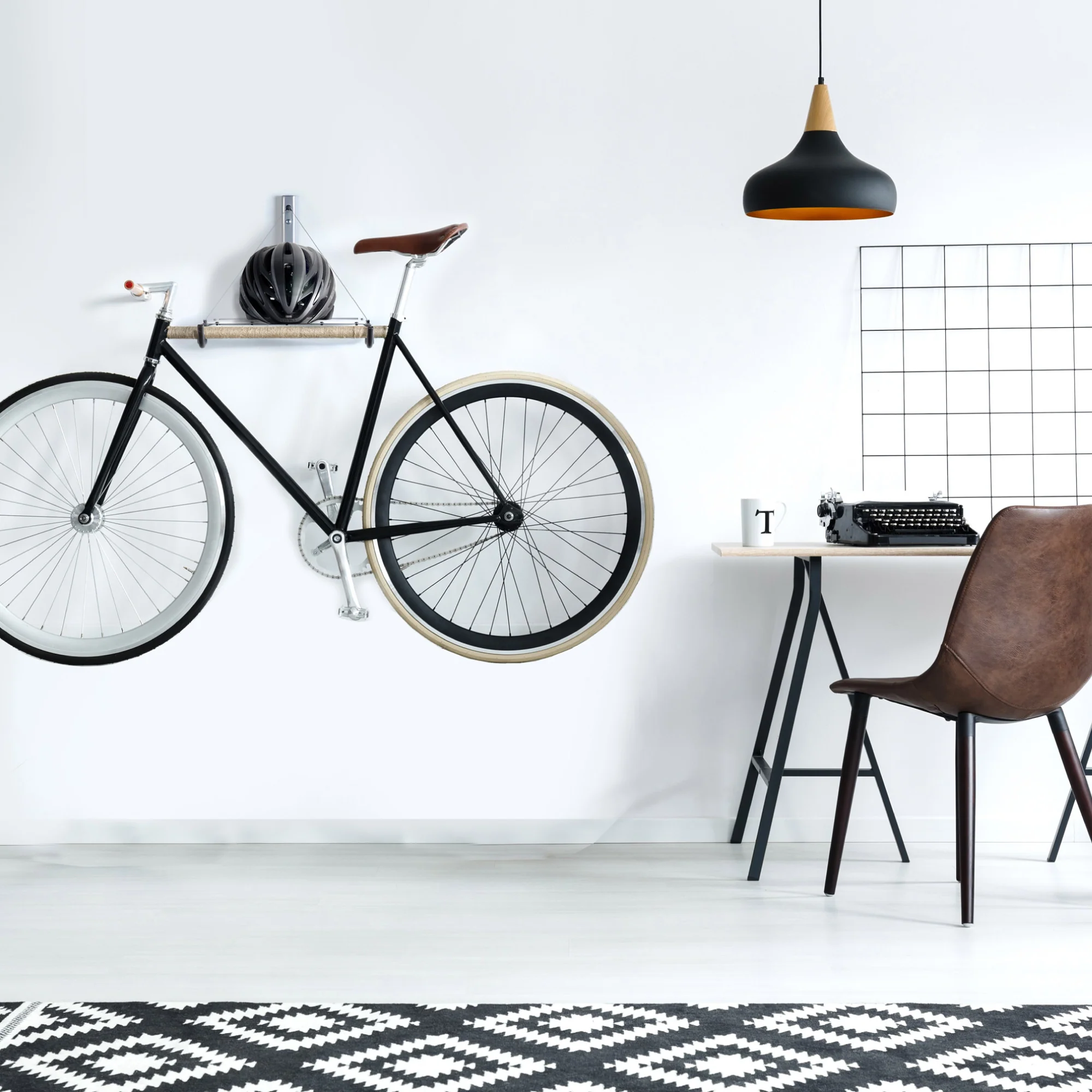 Single Bike Wall Mount Rack with Shelf - Image 3