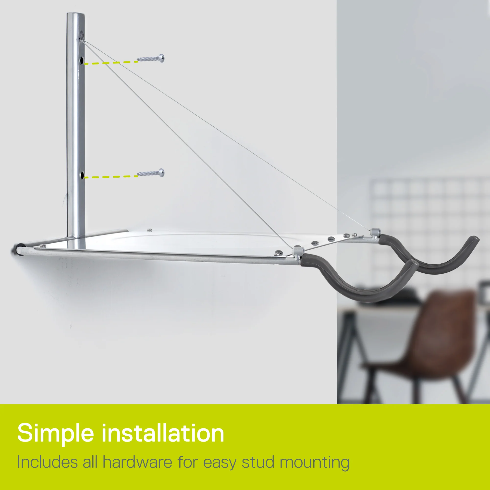 Single Bike Wall Mount Rack with Shelf - Image 5