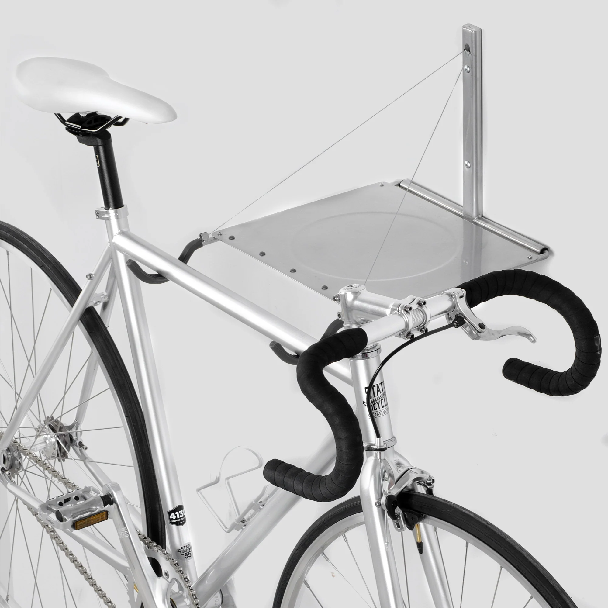 Single Bike Wall Mount Rack with Shelf - Image 6