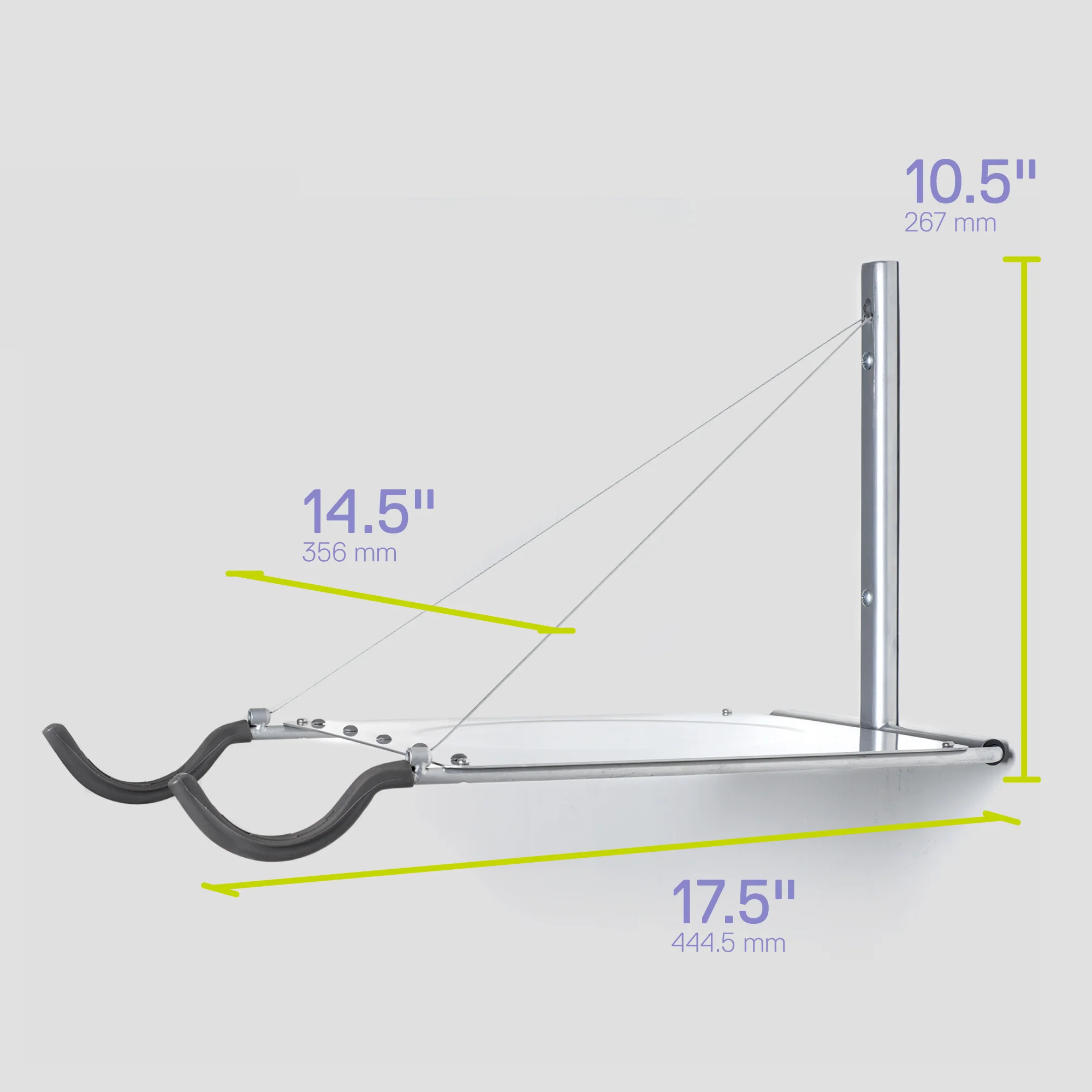 Single Bike Wall Mount Rack with Shelf - Image 7