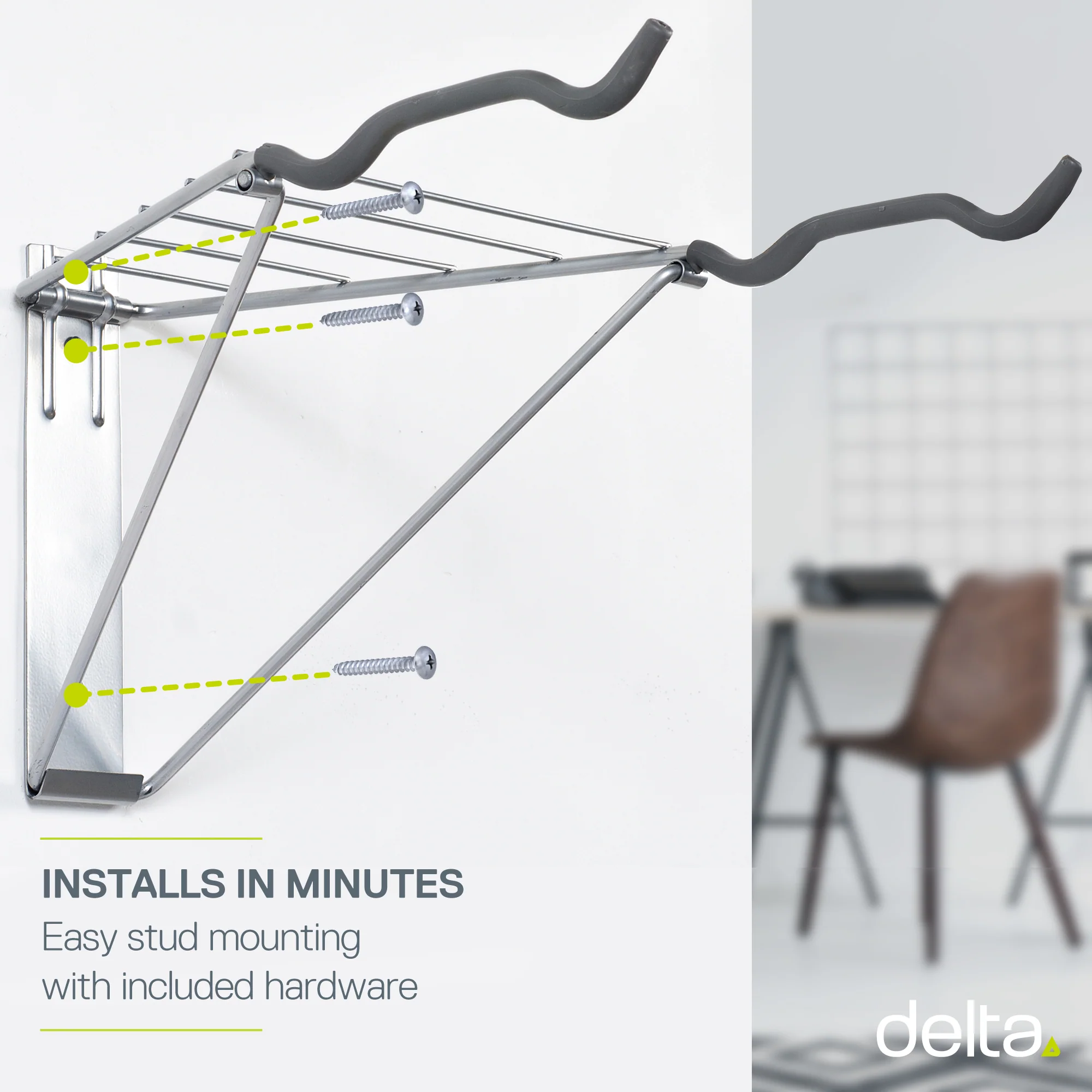 Two Bike Wall Mount Rack with Shelf - Image 3